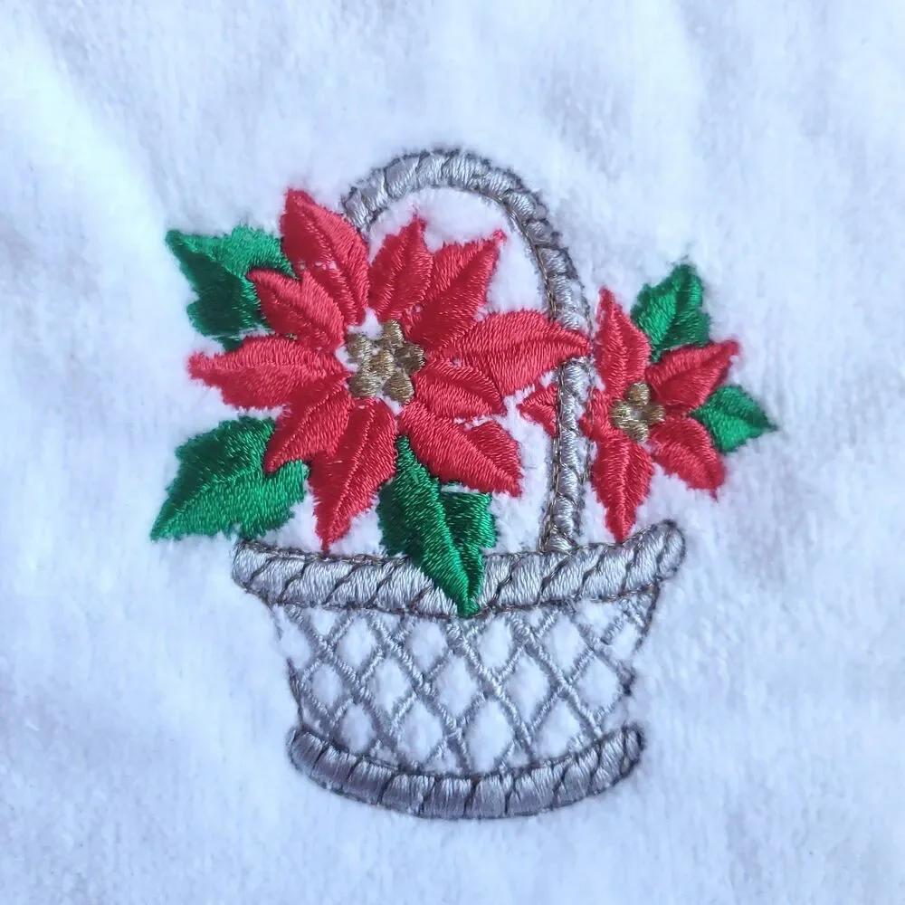 Vintage Lot of 4 Christmas Hand Dish Kitchen Terry Cloth Towels Made in USA